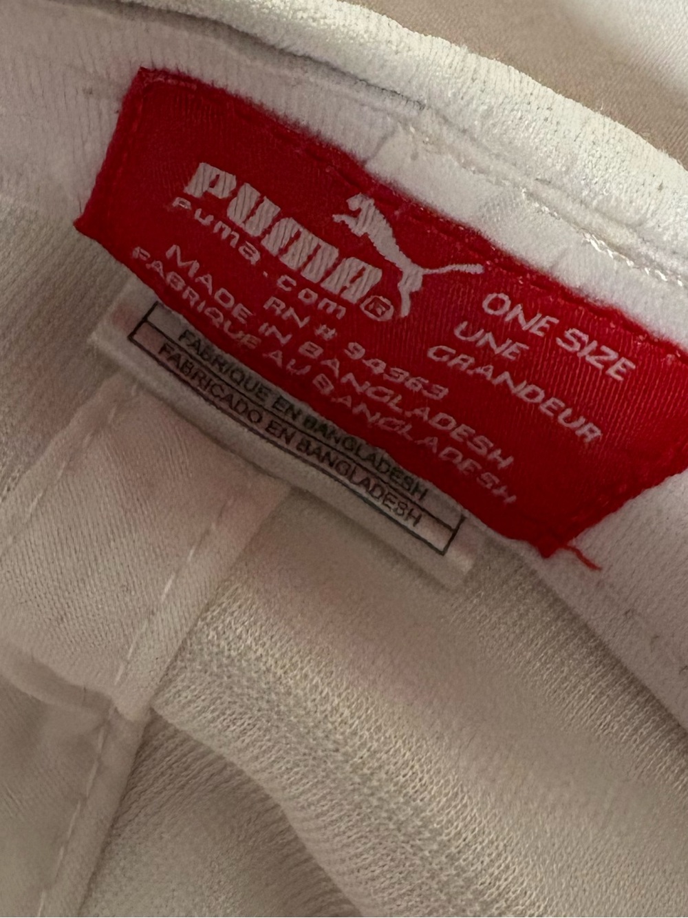Puma White Cap with Orange Jumping Cat Patch - Picture 6 of 6